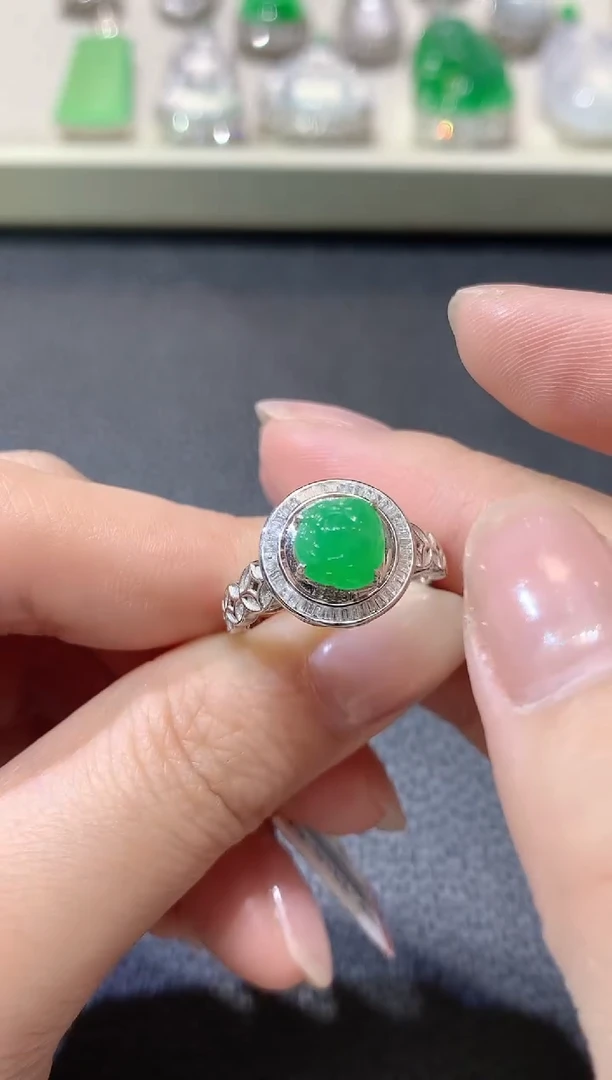 【闪购商品】翡翠戒指18K金镶嵌A56多样性发一件