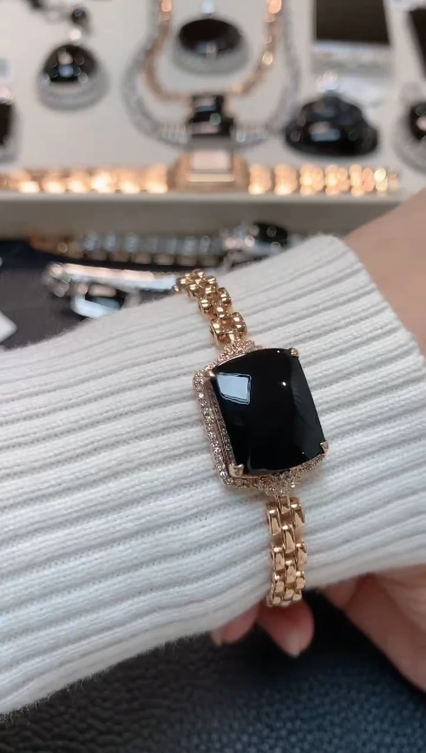 【闪购商品】翡翠手链18K金镶嵌A18