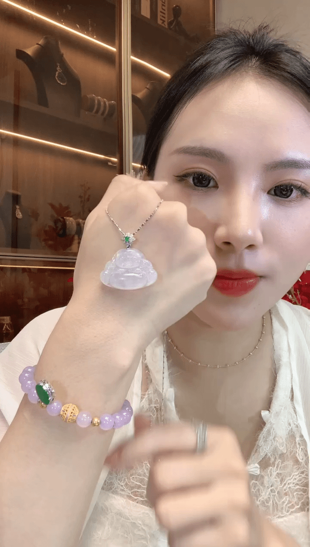 【闪购商品】翡翠吊坠(不含链)18K金镶嵌A19