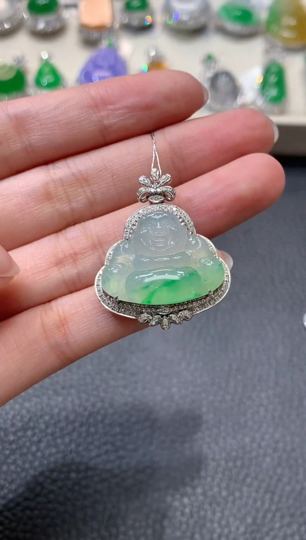 【闪购商品】翡翠吊坠(不含链)18K金镶嵌D43