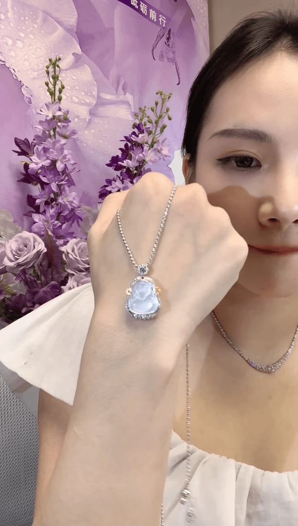 【闪购商品】翡翠吊坠(不含链)18K金镶嵌D25
