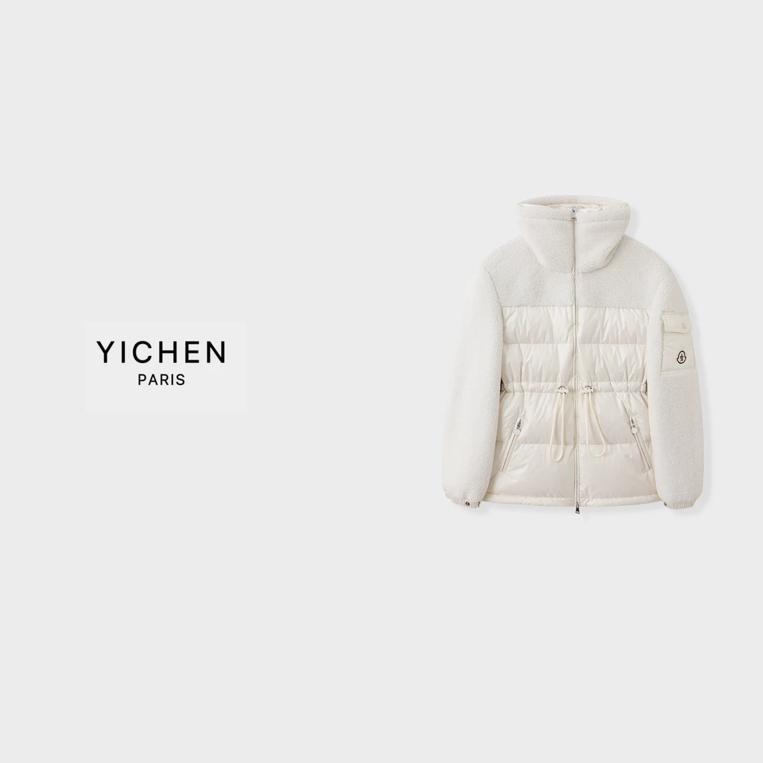 YC 滑雪系列拼接颗粒绒立领收腰中长款羽绒服-4087