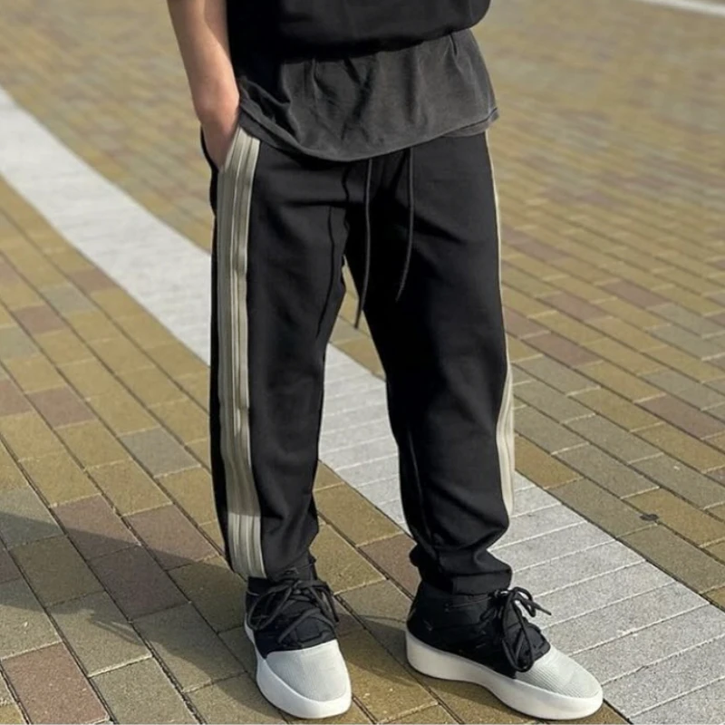 【叶胆大】重磅联名款美式潮牌高街三条杠休闲长裤束脚卫裤秋冬款男