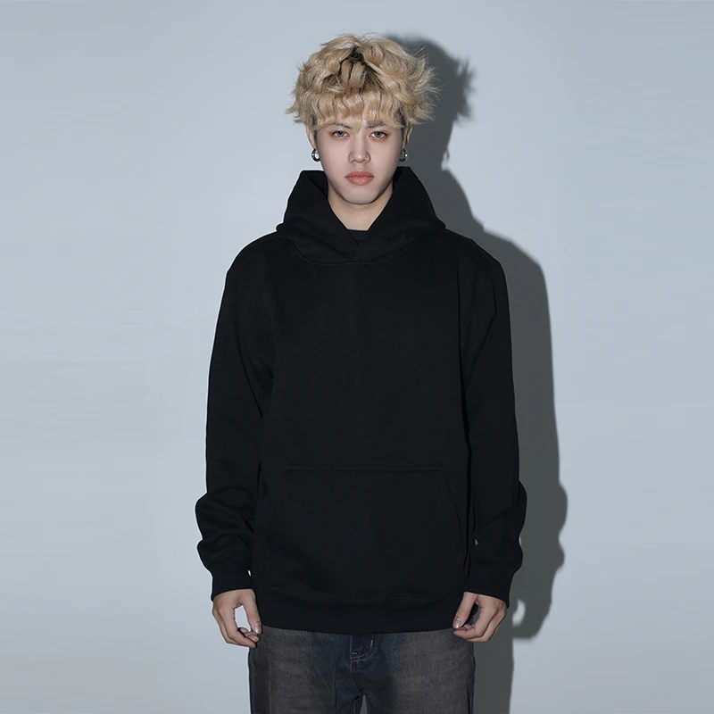 【EME】450克box版型纯色解构简约奥粒绒连帽加绒加厚卫衣