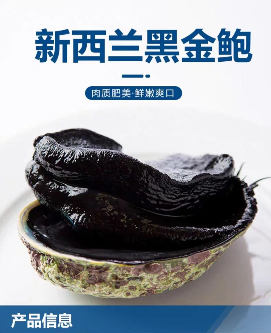 【顺丰空运】新西兰进口黑金鲍鲜活发货深海野生1-1.5斤/头肥美刺身