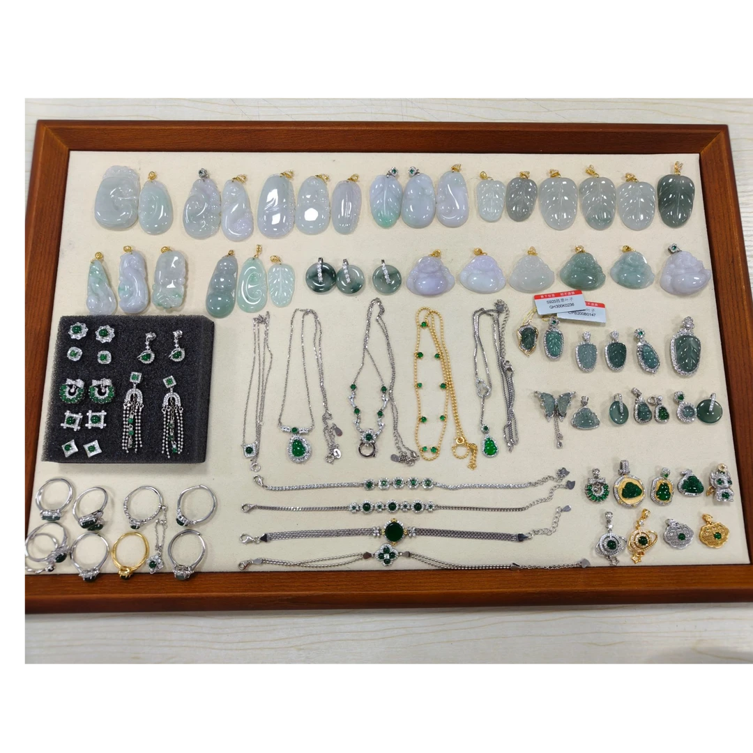 天然缅甸翡翠高冰吊坠女士挂件项链镶嵌 抖音QIC质检  一物一证