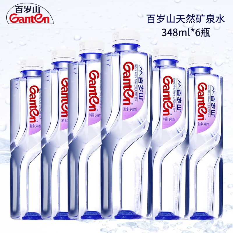 Ganten/百岁山 天然矿泉水348ml*6小瓶装偏硅酸生态健康饮用水