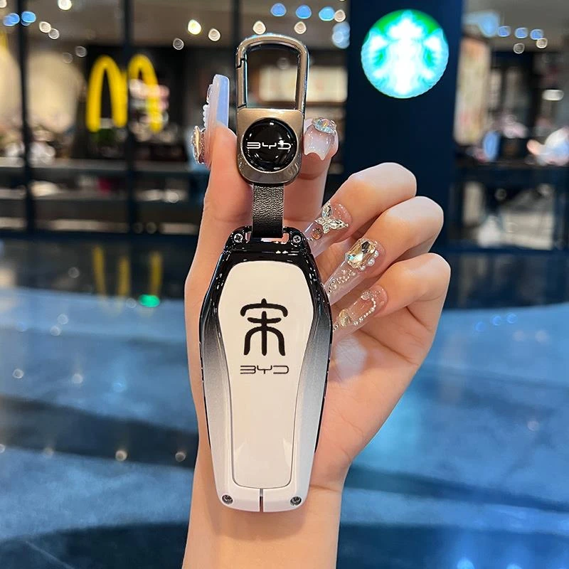 新比亚迪宋plus钥匙套21-24款dmi荣耀ev冠军版高级感男女金属壳扣