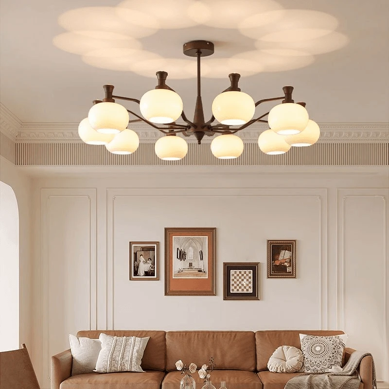 美式复古吊灯法式客厅灯简约现代中古风餐厅卧室玻璃灯具2024新款