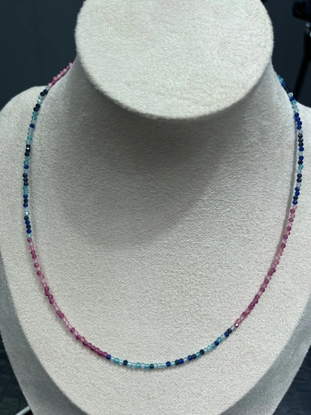 美货 2m彩虹色红蓝设计款锁骨链