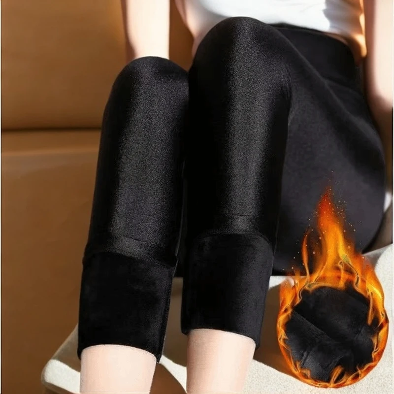 【加绒显瘦】2025全新加绒保暖光泽裤高腰显瘦大码外穿踩脚打底裤