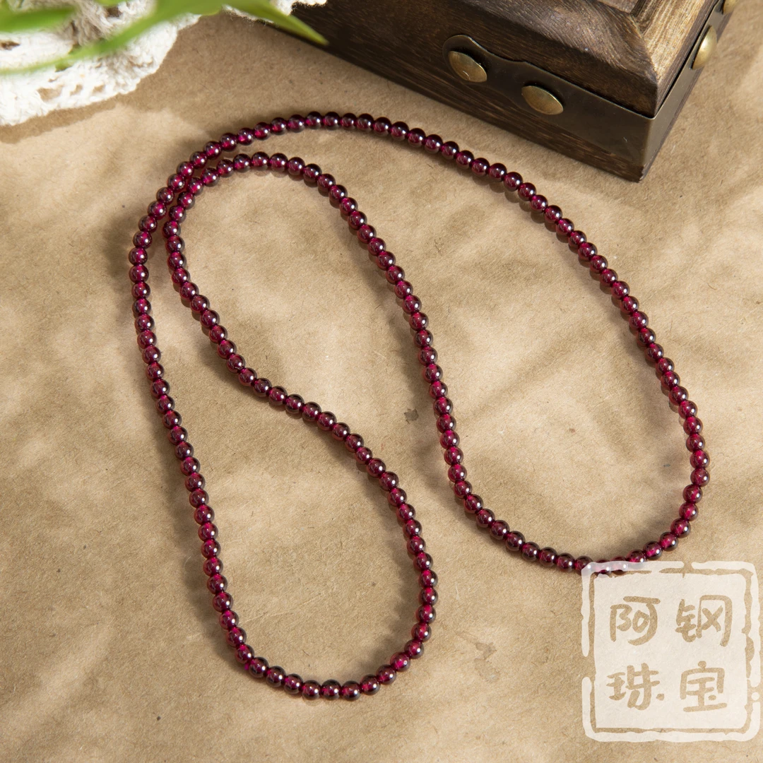 天然高品老矿莫桑比克酒红石榴石3圈3mm+手链SL301多样性发一