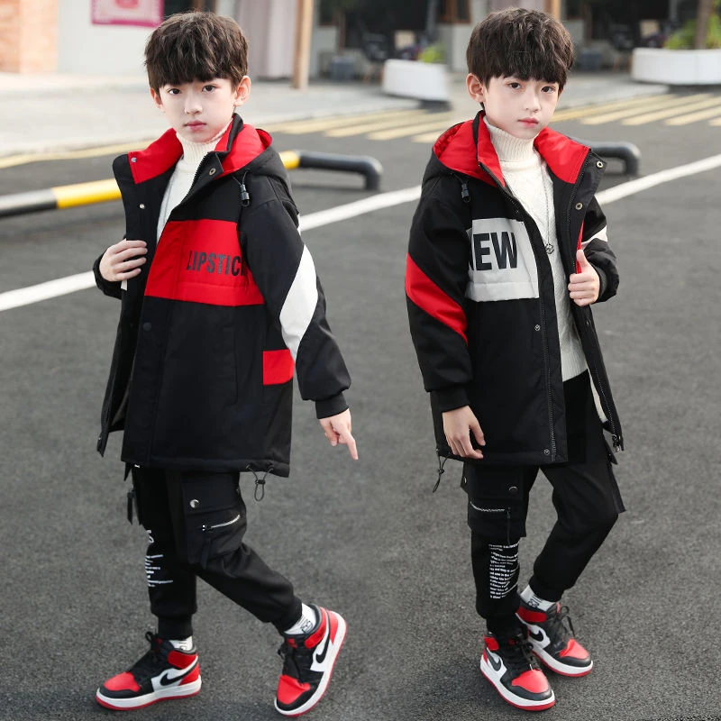 儿童装男童冬装棉衣外套新款中大童加厚休闲棉服潮JH916