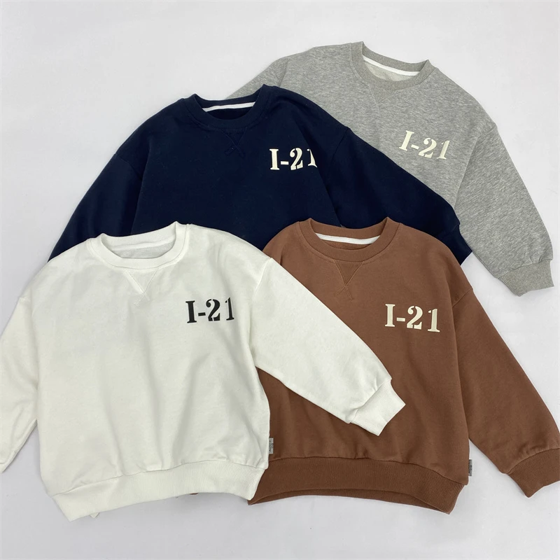 吴小越zb1365（新品）时尚儿童新款卫衣休闲百搭圆领卫衣春秋宽松