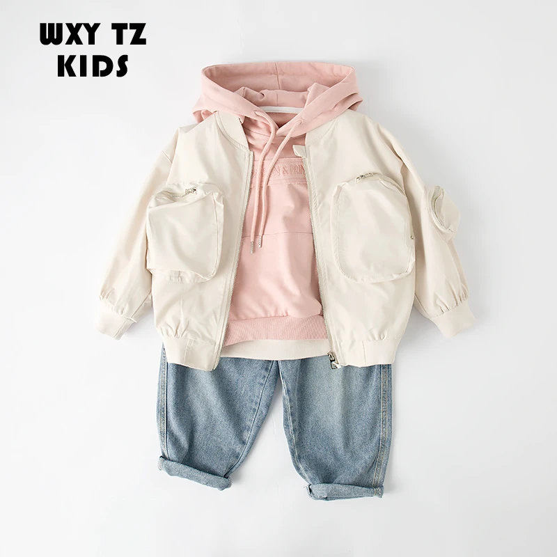 吴小越zb1234（新品）儿童春装外套新款洋气儿童韩系外套纯色薄款
