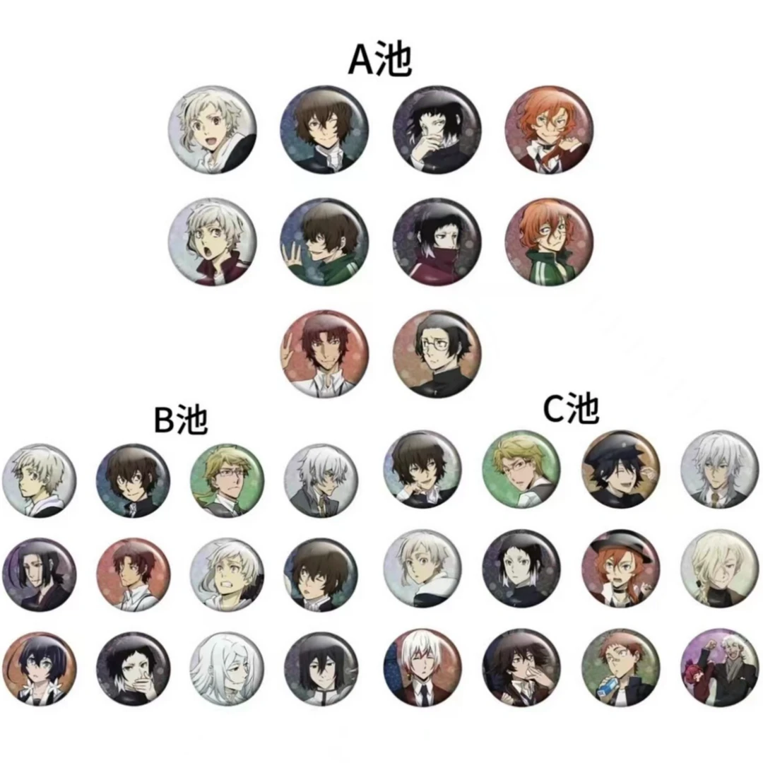 文豪野犬 文豪八周年学院吧唧徽章A～C系列