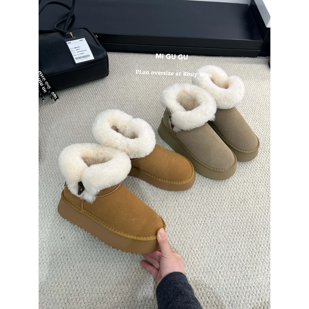 L-5678#【冬日氛围感】秋冬季保暖毛毛百搭勃肯鞋(雪地靴偏小一码)