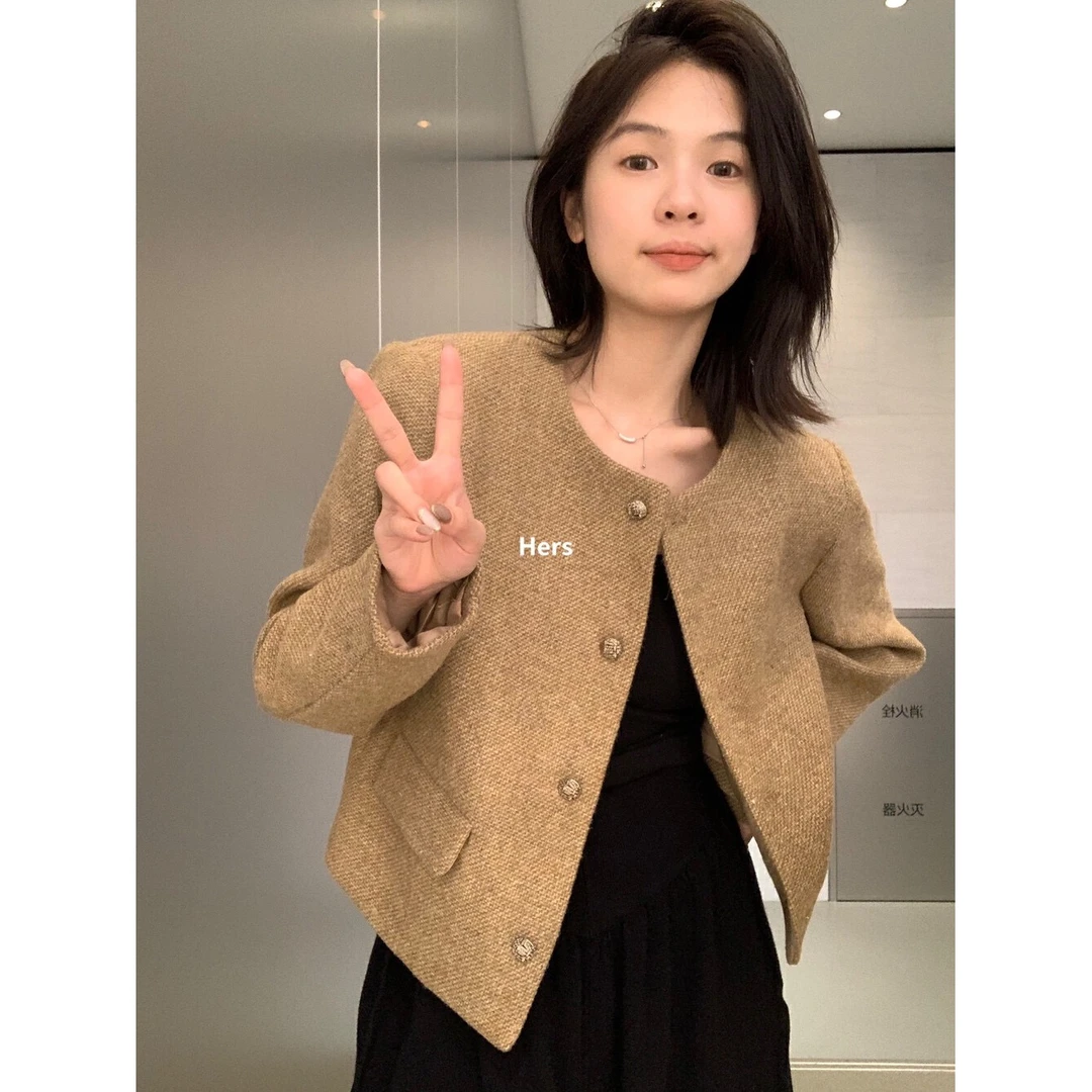 L-10097#“名媛风”韩系优雅气质甜美高级感小香风外套