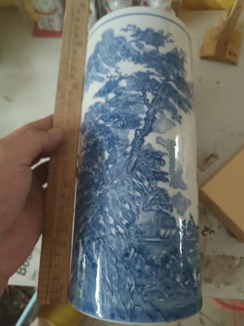 22号链接青花帽筒花器摆件