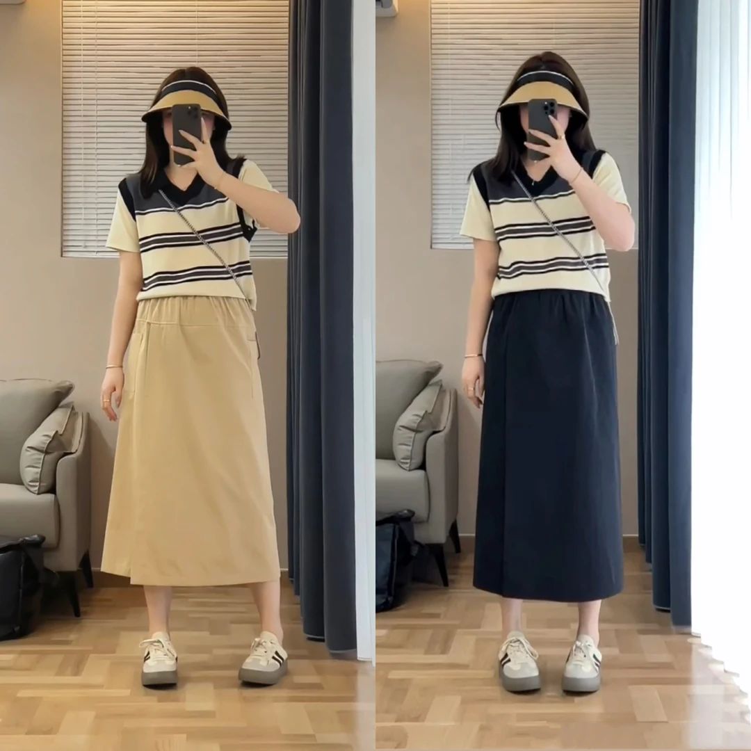 设计感宽松休闲遮肉高腰显瘦气质半身裙裤夏季新款女装半身裙女/8