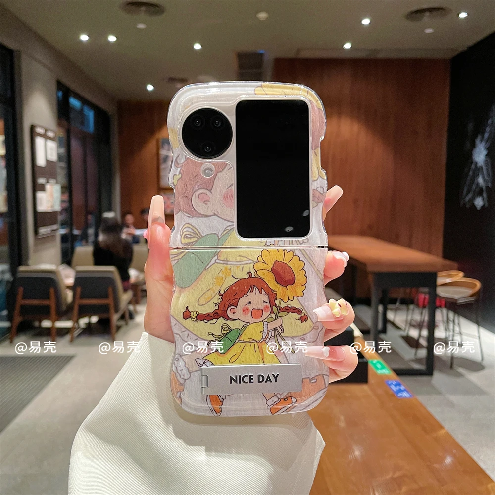 波浪折叠适用于oppofindn3flip手机壳FINDN2FLIP女款可爱创意套