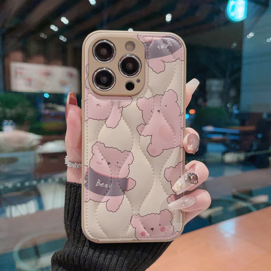 皮纹羽绒服适用苹果iphone/华为荣耀/OPPO/VIVO手机壳15/14小米