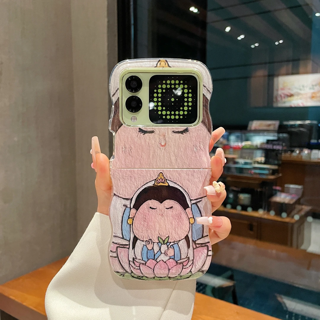 波浪折叠适用于华为novaflip手机壳nova Flip女款防摔创意保护套