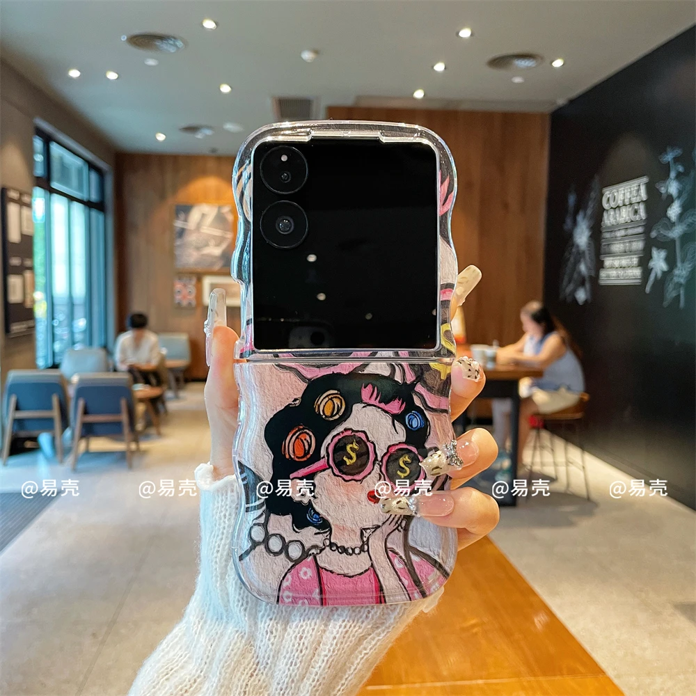 波浪折叠适用于小米mixflip手机壳女款小众ins可爱MIXFlip创意套