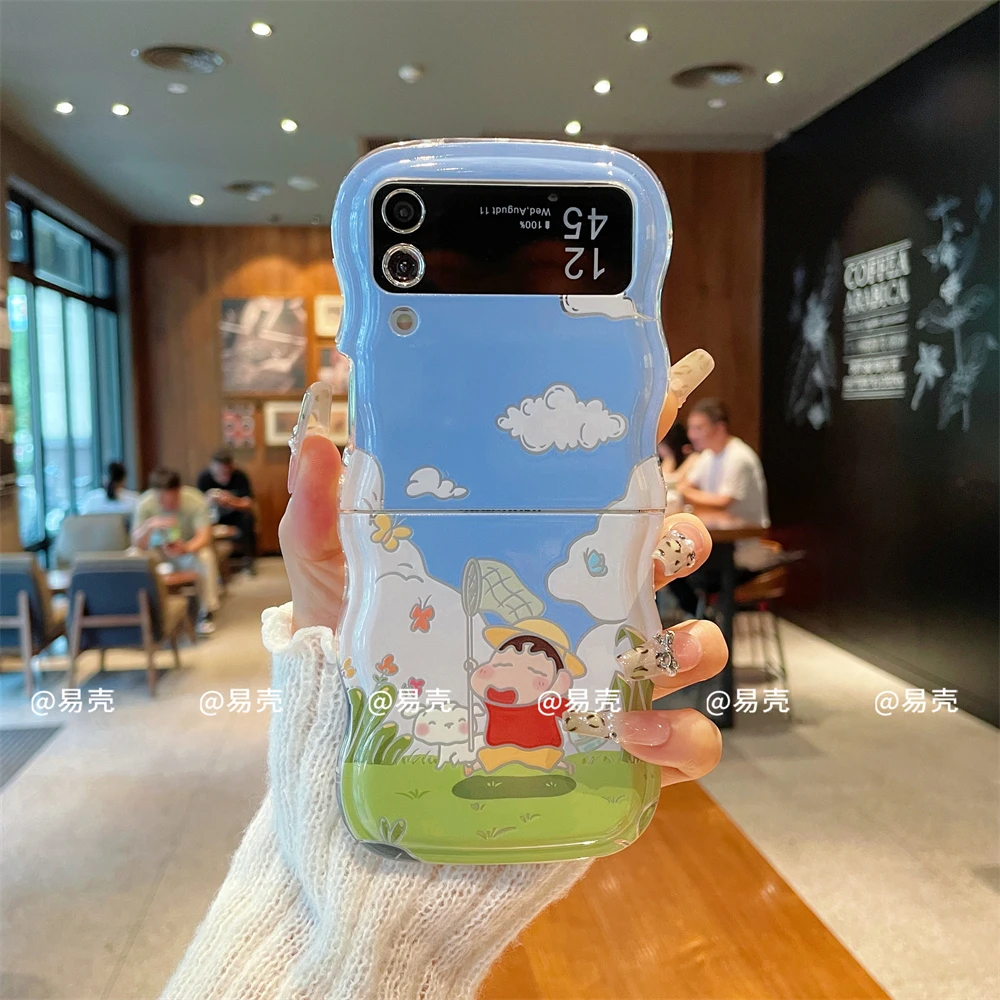 波浪折叠适用于三星zflip6手机壳zflip5女款ZFLIP4/3小众可爱创意