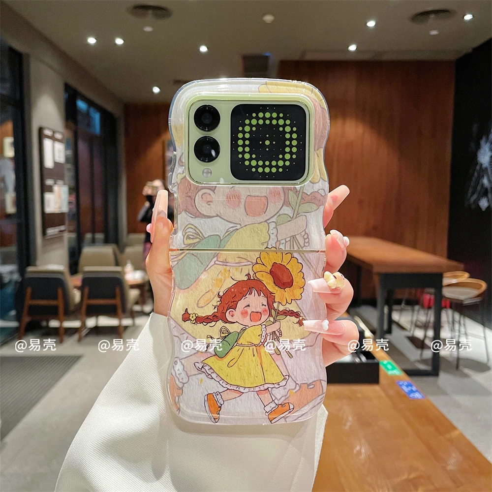 波浪折叠适用于华为novaflip手机壳nova Flip女款防摔创意保护套