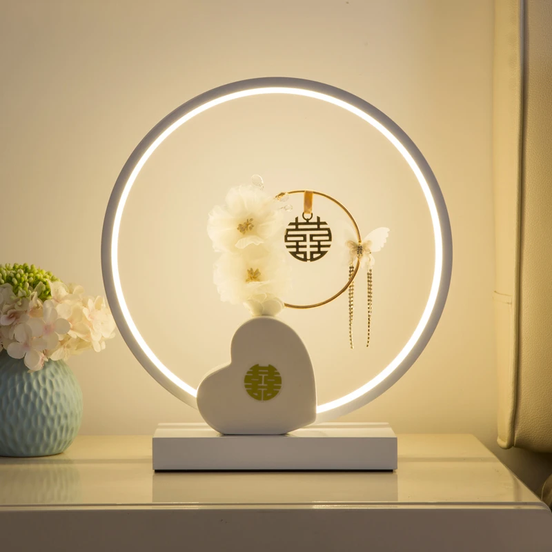 结婚台灯床头灯新娘陪嫁灯卧室长明灯送新人浪漫新婚礼物喜灯创意