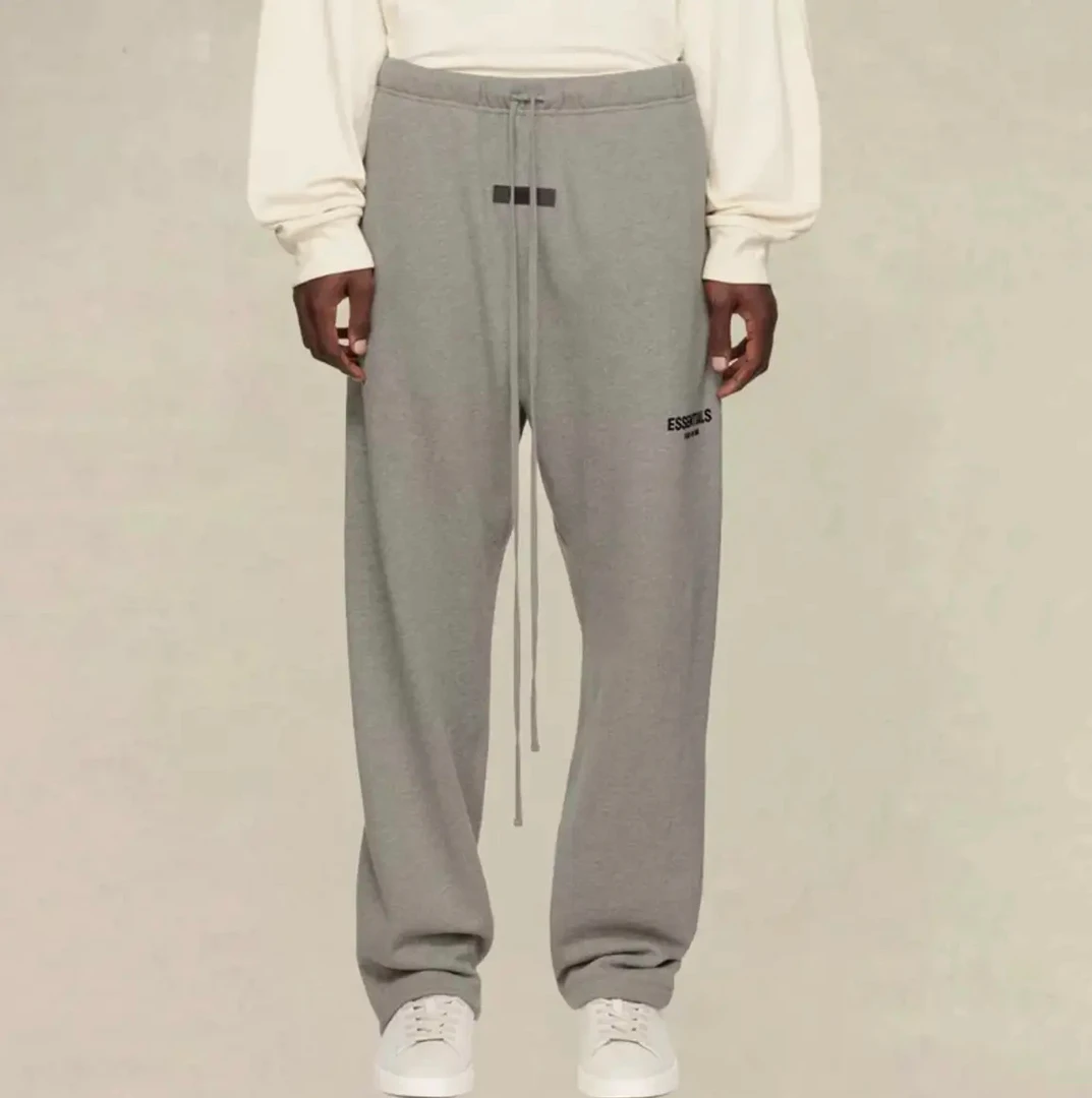 第八季植绒字母休闲欧美高街长裤加绒卫裤阔腿裤情侣穿搭百搭秋冬