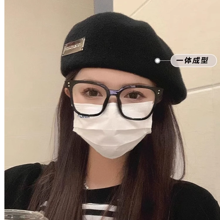 大头围贝雷帽子秋冬季新款显脸小反戴前进帽羊毛呢大头大脸画家帽