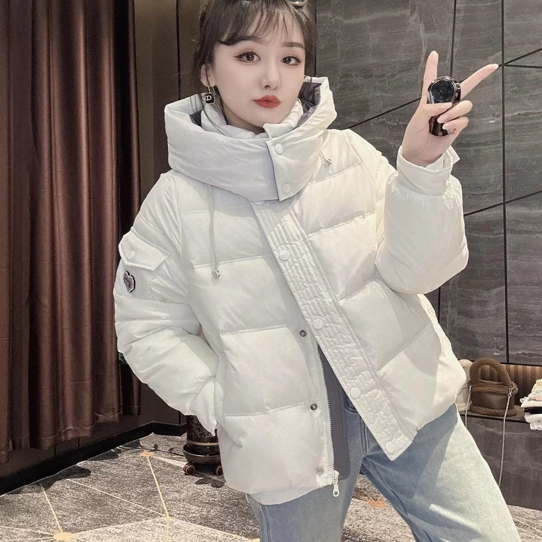 欧货2025冬季棉衣时尚韩版连帽短款棉袄宽松爱心加厚保暖棉服女