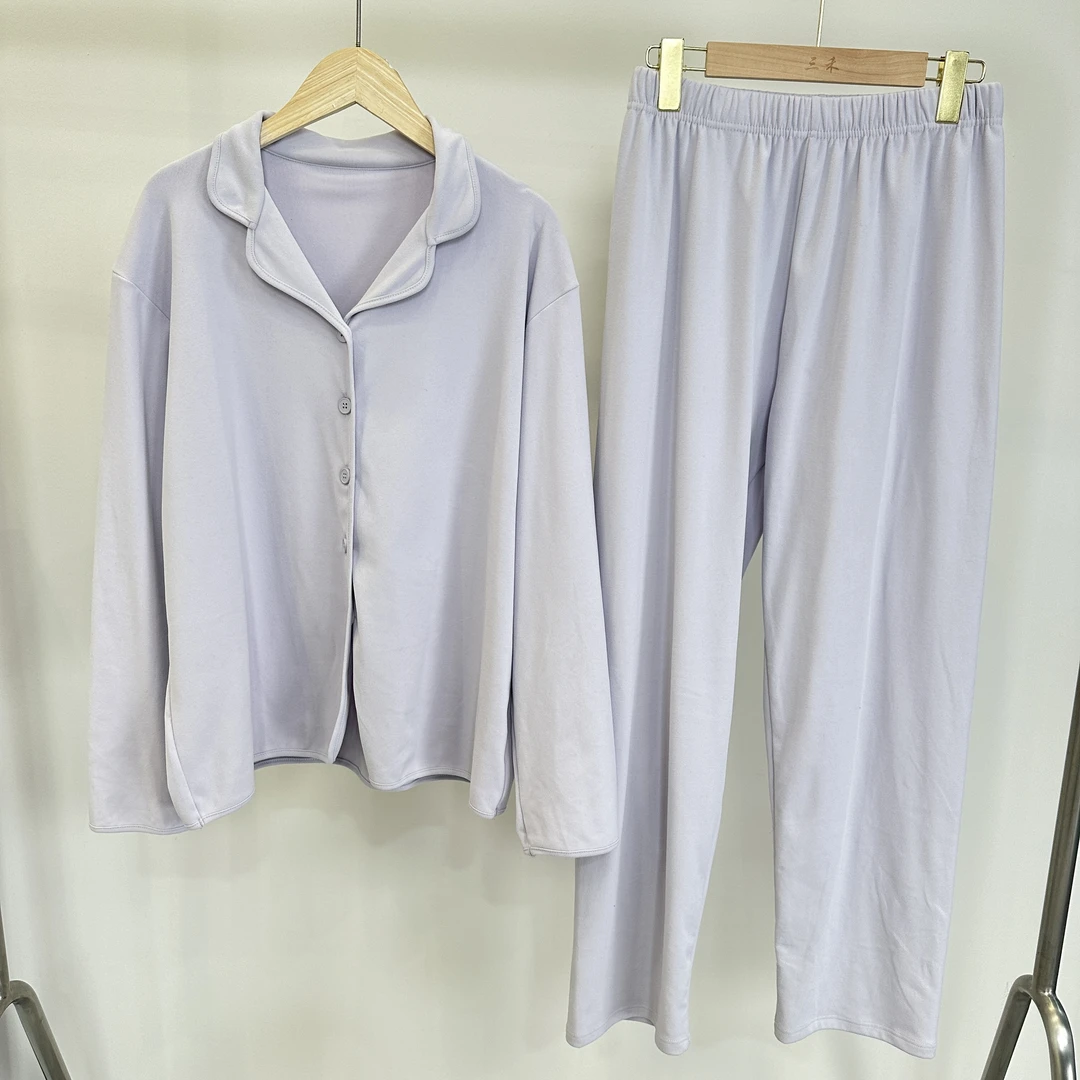 【9818-wj】奶油风双面磨毛慕斯家居服套装舒适柔软亲肤睡衣