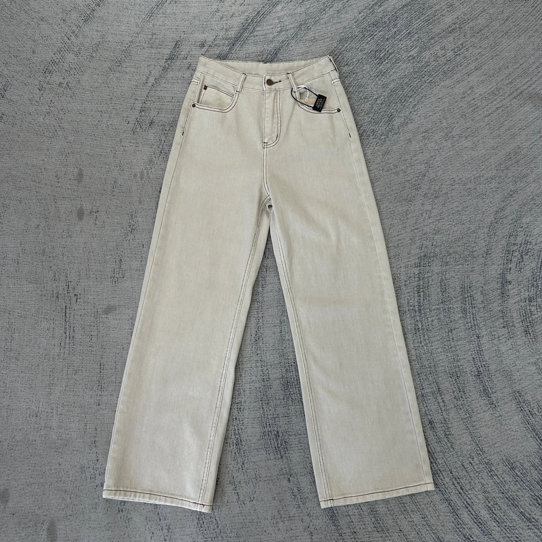 【27198-kjmm】高腰阔腿显瘦休闲百搭宽松垂感秋季牛仔拖地裤