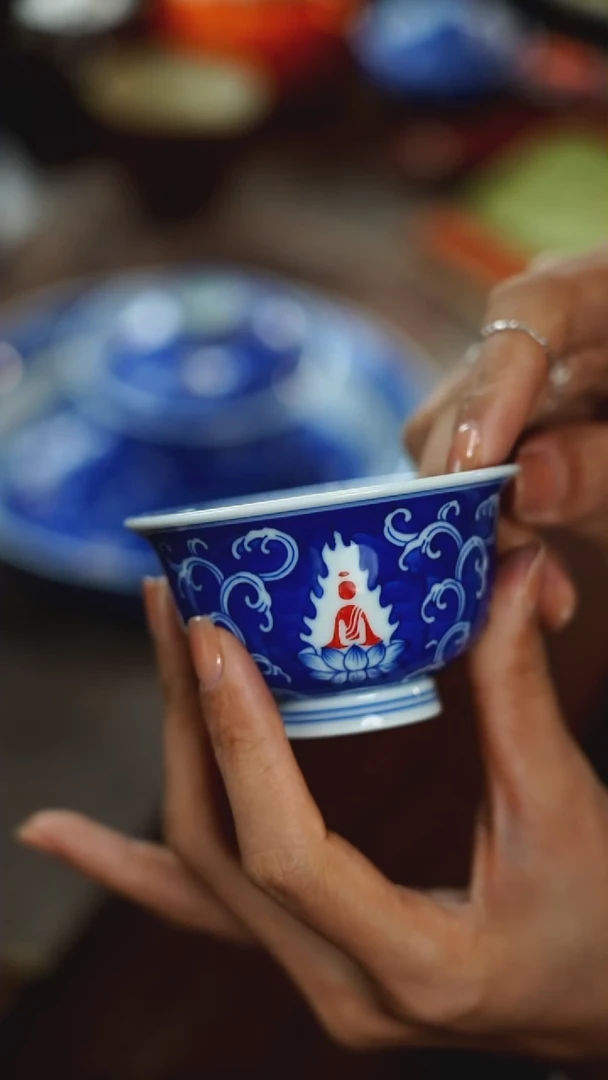 【闪购商品】詺兮清窑一花一世界小压手杯