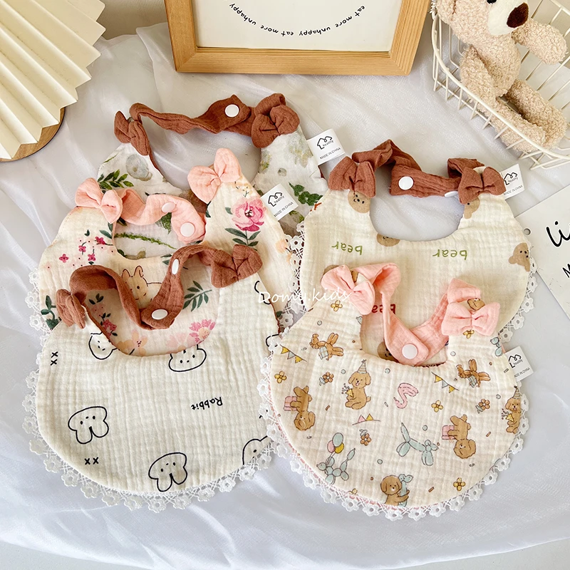 韩版宝宝纱布口水巾婴幼儿围嘴新生儿围兜纯棉口水兜儿童防吐奶