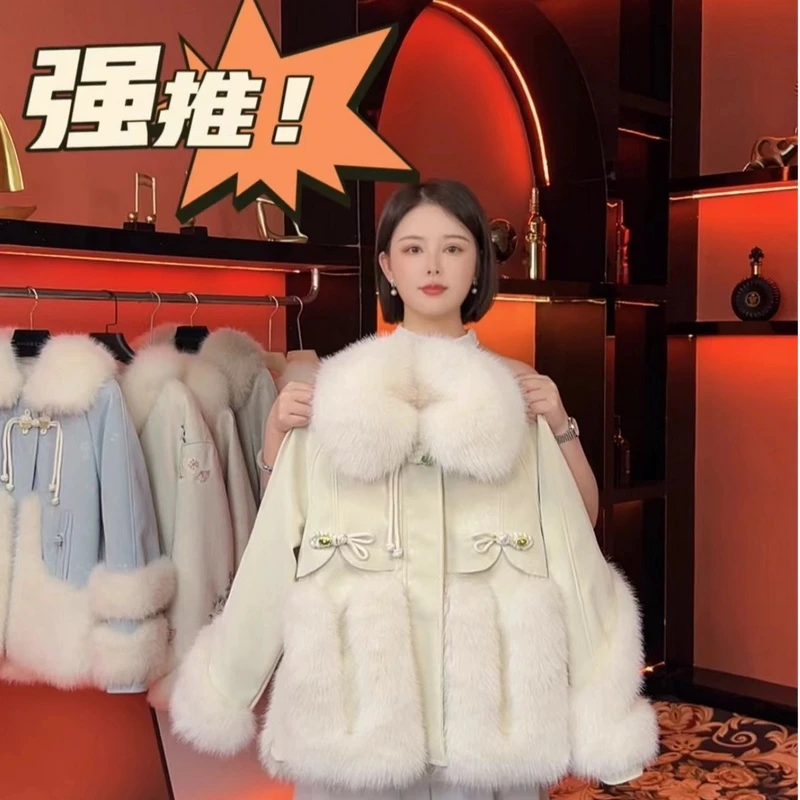 【水出芙蓉】X2024冬季反季轻奢中国结琥珀百搭外套