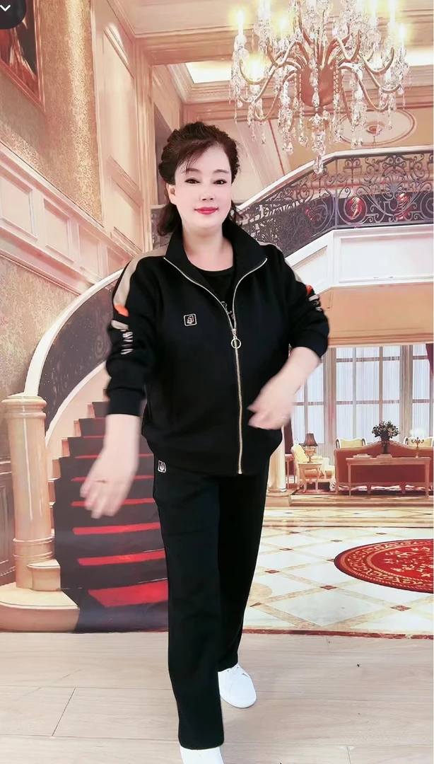 明璐633方块钻三件套 时尚休闲显瘦半袖裤子外套大码秋季百搭