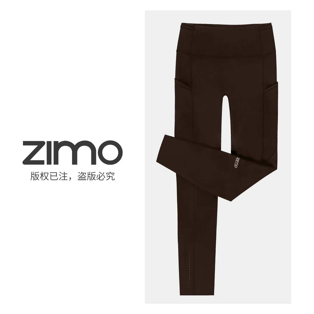 【速度与激情】空气层口袋九分裤巧克力147-zimo-健身服瑜伽裤外穿