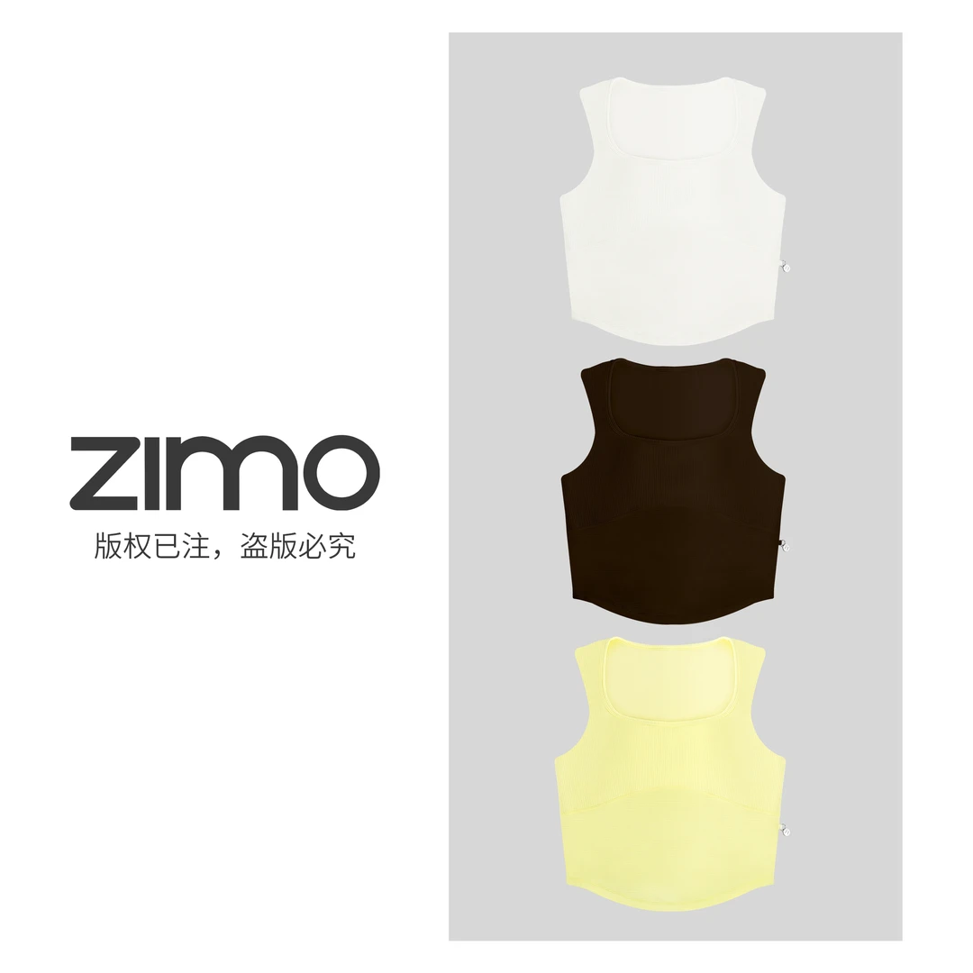 竖纹女士文胸069-zimo-一体杯运动背心YFWX069