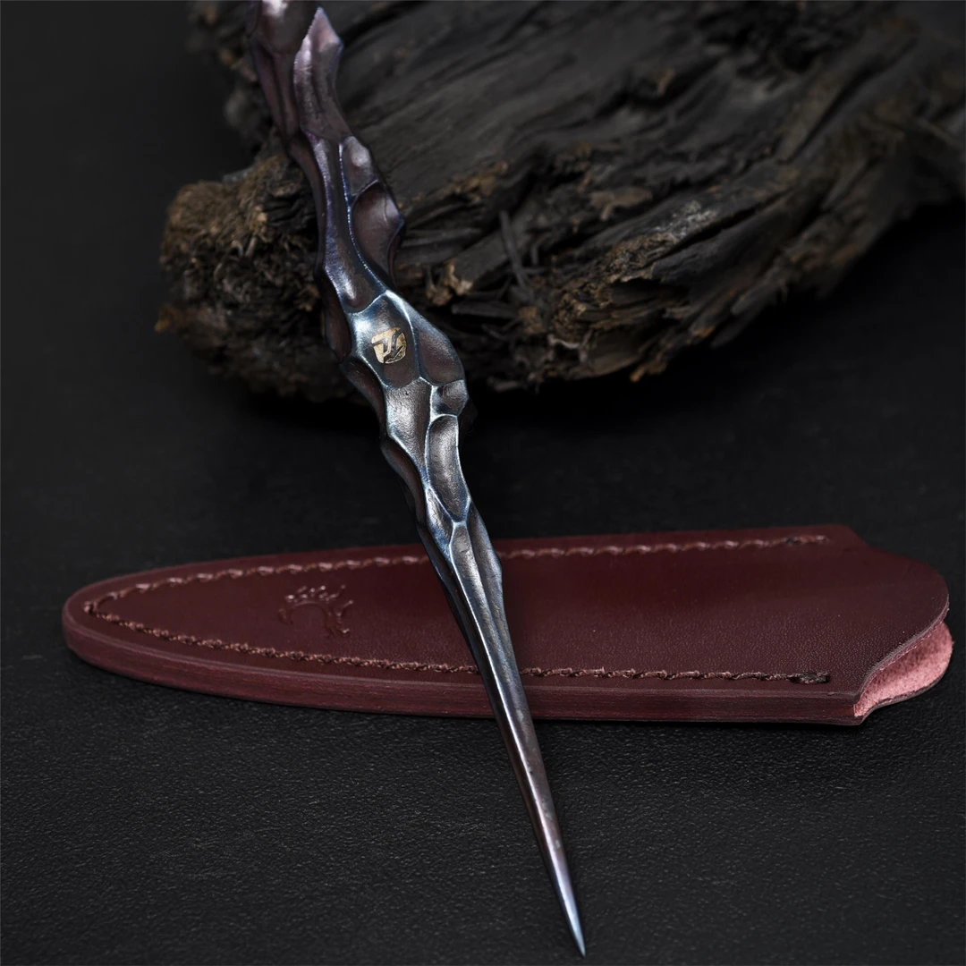 063《朴木》脱蜡精铸高碳钢茶刀.江龙制