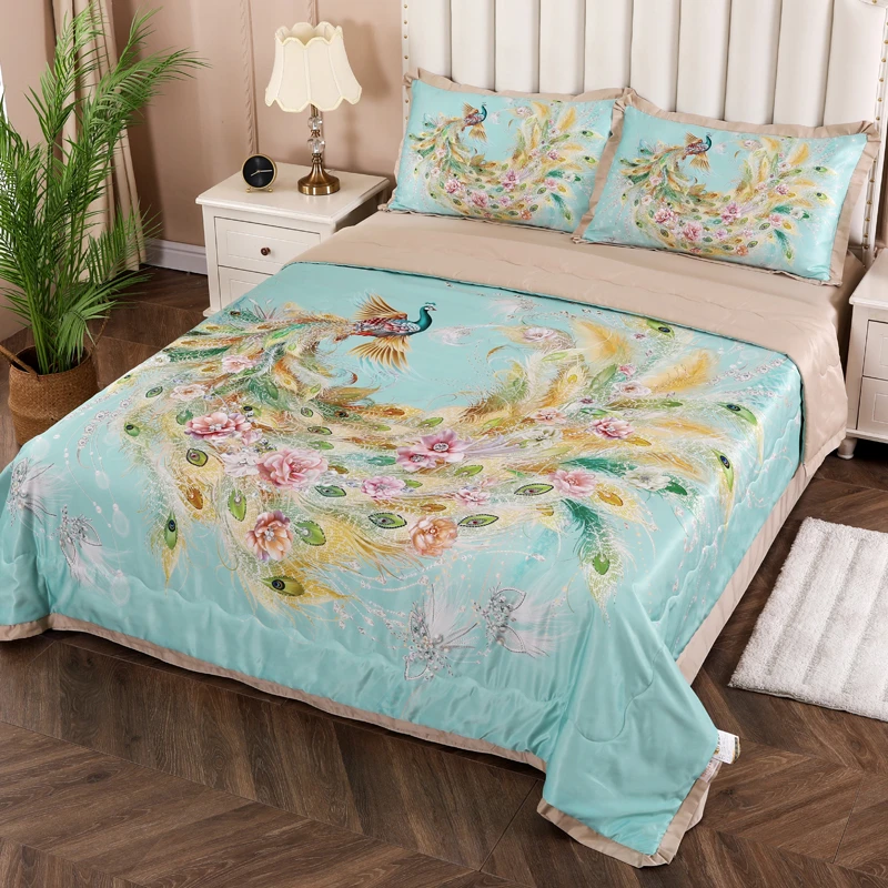 韩版水洗天丝数码印花凉感夏被空调被可机洗【按照主播介绍下单】