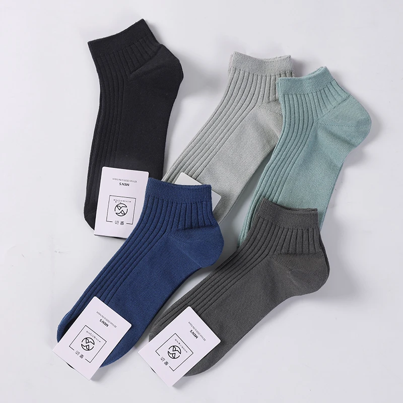 袜子男春夏纯棉防臭纯色棉短袜 透气商务男士吸汗船袜棉袜