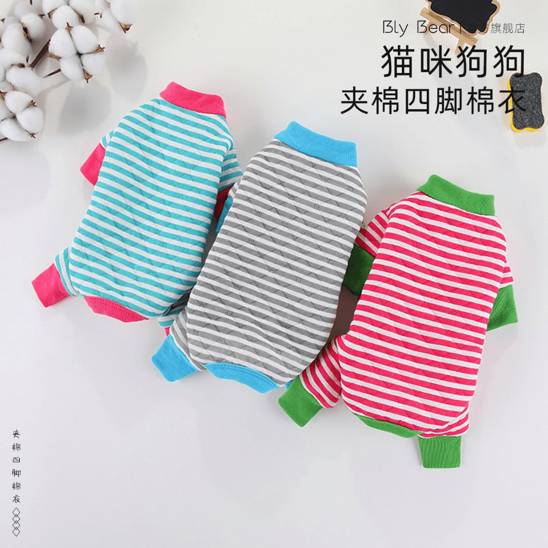 【三色四脚棉衣】猫咪狗狗宠物新年服装春秋比熊博美泰迪加厚两脚