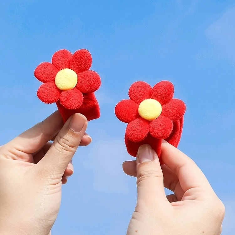 锁美家居小红花啪啪圈网红花朵bb夹少女可爱花朵创意手环结婚用品