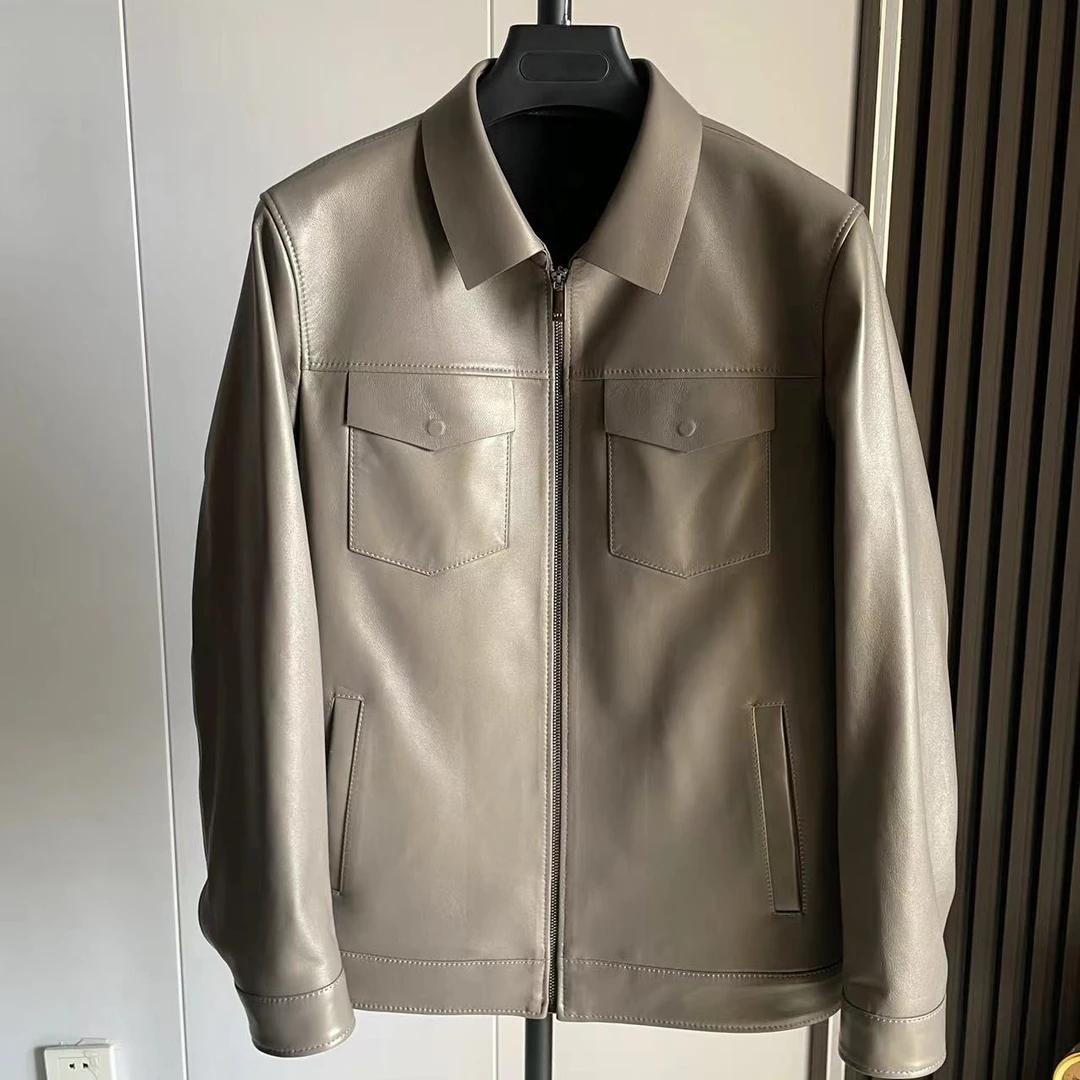 【88133】真皮皮衣男土耳其进口绵羊皮夹克修身外套皮衣外套男