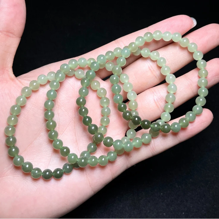 菲菲珠宝好*和田玉单圈渐变手串约5+mm-多样性发一