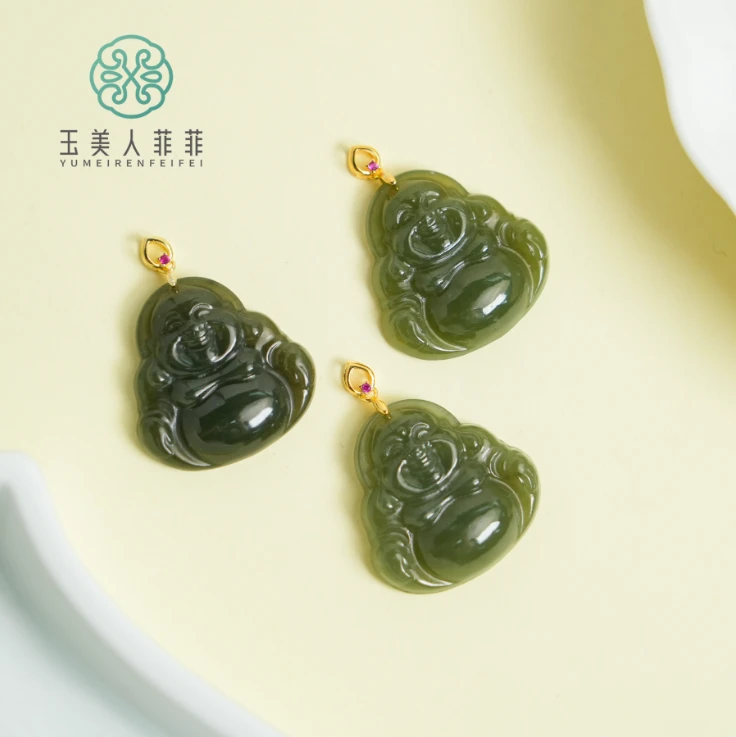菲菲珠宝好*S925和田玉吊坠-佛公约25mm-多样性发一